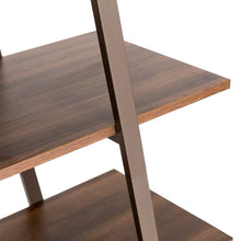Load image into Gallery viewer, 72"H Modern Industrial Brown Wood/Metal 5-Tier "A" Frame Bookcases & Shelves