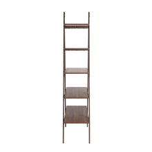 Load image into Gallery viewer, 72"H Modern Industrial Brown Wood/Metal 5-Tier "A" Frame Bookcases & Shelves