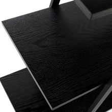 Load image into Gallery viewer, 72"H Modern Industrial Black Wood/Metal 5-Tier "A" Frame Bookcases & Shelves