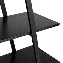 Load image into Gallery viewer, 72"H Modern Industrial Black Wood/Metal 5-Tier "A" Frame Bookcases & Shelves