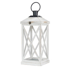 Load image into Gallery viewer, Wash White Farmhouse Modern Wooden Lanterns, Set of 2