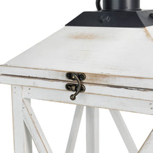 Load image into Gallery viewer, Wash White Farmhouse Modern Wooden Lanterns, Set of 2
