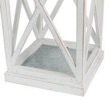 Load image into Gallery viewer, Wash White Farmhouse Modern Wooden Lanterns, Set of 2