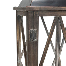 Load image into Gallery viewer, Black Farmhouse Wooden Lanterns With Diamond Window Frame, Set of 2