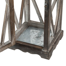 Load image into Gallery viewer, Black Farmhouse Wooden Lanterns With Diamond Window Frame, Set of 2