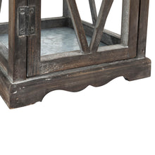 Load image into Gallery viewer, Black Farmhouse Wooden Lanterns With Diamond Window Frame, Set of 2