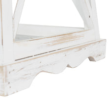 Load image into Gallery viewer, Wash White European Farmhouse Wooden Lanterns With 3D Metal Lace Top, Set of 2