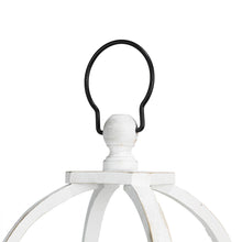 Load image into Gallery viewer, Wash White Farmhouse Wooden Church Window Frame Lanterns, Set of 2
