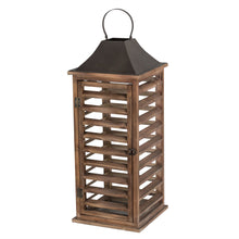Load image into Gallery viewer, Farmhouse Natural Wooden Shutter Lanterns, Set of 2