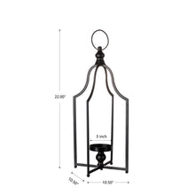 Load image into Gallery viewer, 22.00"H Modern Farmhouse Black Metal Candle Lantern