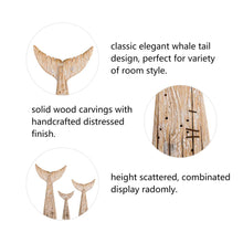 Load image into Gallery viewer, Coastal Weathered Wood Whale Tail Table Decor, Set of 3