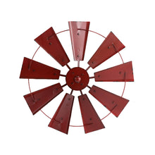 Load image into Gallery viewer, 22.05"D Vintage Red Metal Wind Spinner Wall Décor