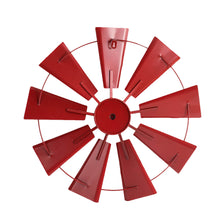 Load image into Gallery viewer, 22.05"D Vintage Red Metal Wind Spinner Wall Décor