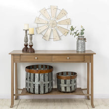 Load image into Gallery viewer, 22.05"D Vintage Beige Metal Wind Spinner Wall Décor