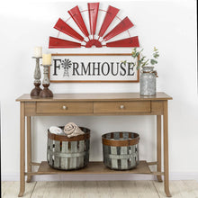 Load image into Gallery viewer, 32"L Vintage Red Half Wind Spinner Wall Decor