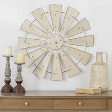 Load image into Gallery viewer, 28.50"D Vintage Beige Metal Wind Spinner Wall Décor