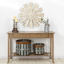 Load image into Gallery viewer, 28.50"D Vintage Beige Metal Wind Spinner Wall Décor