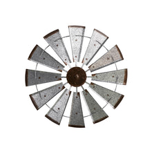 Load image into Gallery viewer, 28.50"D Farmhouse Metal Galvanized Wind Spinner Wall Décor