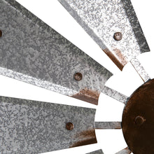 Load image into Gallery viewer, 28.50"D Farmhouse Metal Galvanized Wind Spinner Wall Décor