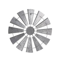 Load image into Gallery viewer, 28.50"D Farmhouse Metal Galvanized Wind Spinner Wall Décor