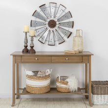 Load image into Gallery viewer, 28.50"D Farmhouse Metal Galvanized Wind Spinner Wall Décor