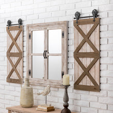 Load image into Gallery viewer, 35.25"H Farmhouse Wooden Barn Door Wall Decor, Set of 2