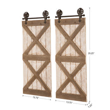 Load image into Gallery viewer, 35.25"H Farmhouse Wooden Barn Door Wall Decor, Set of 2