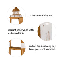 Load image into Gallery viewer, 31.25"H 3-Tier Coastal Wood/Metal Light House Wall Shelf