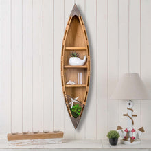 Load image into Gallery viewer, 41.00"H 3-Tier Coastal Wood/Metal Boat Wall Shelf