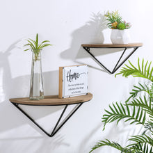 Load image into Gallery viewer, Farmhouse Metal/Wooden Half-round Shaped Wall Shelves, Set of 2