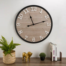 Load image into Gallery viewer, 23.60"D Farmhouse Metal Wooden Round Wall Clock