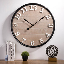 Load image into Gallery viewer, 23.60"D Farmhouse Metal Wooden Round Wall Clock