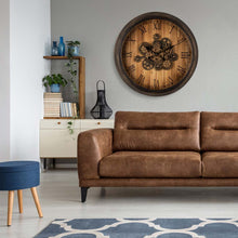 Load image into Gallery viewer, 27.76"D Vintage Industrial Oversized Wooden/Metal Wall Clock with Moving Gears