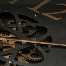 Load image into Gallery viewer, 22.83"D Modern Oversized Metal Wall Clock with Moving Gears