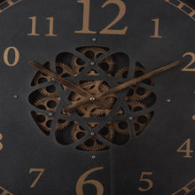 Load image into Gallery viewer, 22.83"D Modern Oversized Metal Wall Clock with Moving Gears