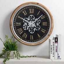 Load image into Gallery viewer, 20.47"D Vintage Industrial Metal Wall Clock with Moving Gears