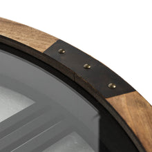 Load image into Gallery viewer, 26.77"D Industrial Wooden/Metal Round Gear Wall Clock with Tempered Glass