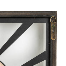 Load image into Gallery viewer, 27.17"H Industrial Wooden/Metal Square Gear Wall Clock with Tempered Glass