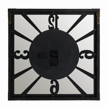 Load image into Gallery viewer, 27.17"H Industrial Wooden/Metal Square Gear Wall Clock with Tempered Glass