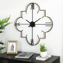 Load image into Gallery viewer, 31.90"D Oversized Modern Metal Golden & Black Novelty Wall Clock
