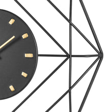 Load image into Gallery viewer, 24.02"D Modern Metal Black & Golden Octagon Design Wall Clock