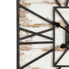 Load image into Gallery viewer, 31.5"H Oversized Farmhouse Wooden/Metal Rectangular Wall Clock