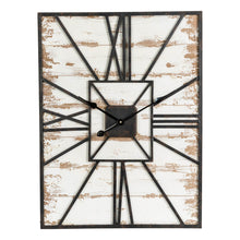 Load image into Gallery viewer, 31.5"H Oversized Farmhouse Wooden/Metal Rectangular Wall Clock