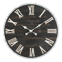 Load image into Gallery viewer, 27.56"D Oversized Farmhouse Wooden & Galvanized Round Wall Clock