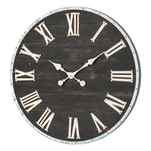 Load image into Gallery viewer, 27.56"D Oversized Farmhouse Wooden & Galvanized Round Wall Clock