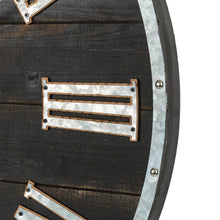 Load image into Gallery viewer, 27.56"D Oversized Farmhouse Wooden & Galvanized Round Wall Clock