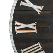 Load image into Gallery viewer, 27.56"D Oversized Farmhouse Wooden & Galvanized Round Wall Clock