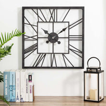 Load image into Gallery viewer, 23.00"L Black Metal Square Wall Clock