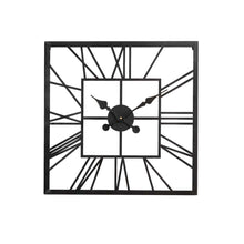 Load image into Gallery viewer, 23.00"L Black Metal Square Wall Clock