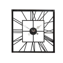 Load image into Gallery viewer, 23.00"L Black Metal Square Wall Clock